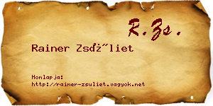 Rainer Zsüliet névjegykártya
